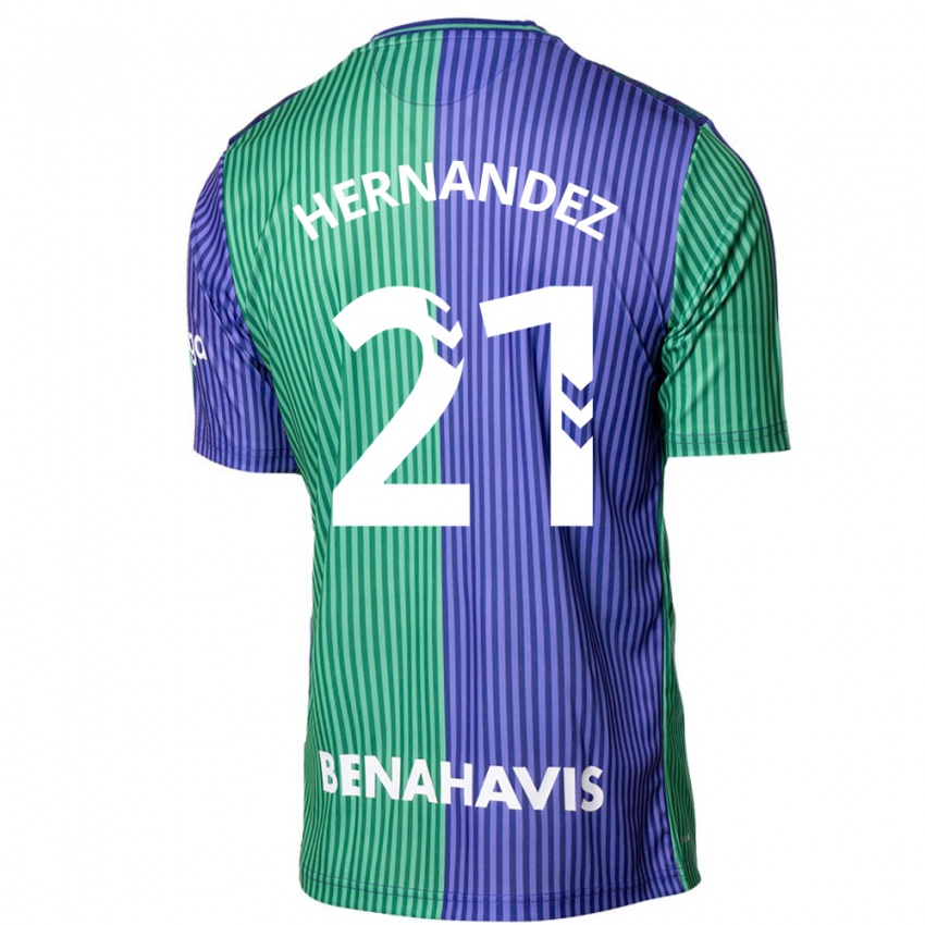 Dzieci Juan Hernández #21 Zielono-Niebieski Wyjazdowa Koszulka 2023/24 Koszulki Klubowe