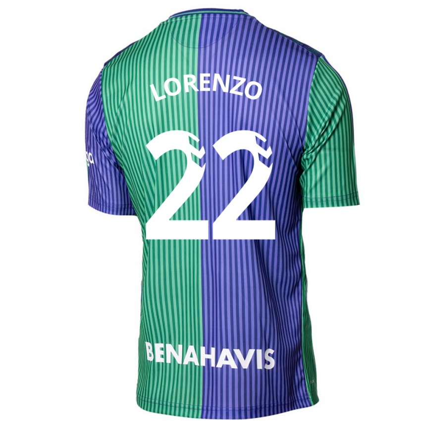 Dzieci Dani Lorenzo #22 Zielono-Niebieski Wyjazdowa Koszulka 2023/24 Koszulki Klubowe