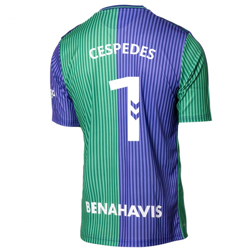 Dzieci Andrés Céspedes #1 Zielono-Niebieski Wyjazdowa Koszulka 2023/24 Koszulki Klubowe