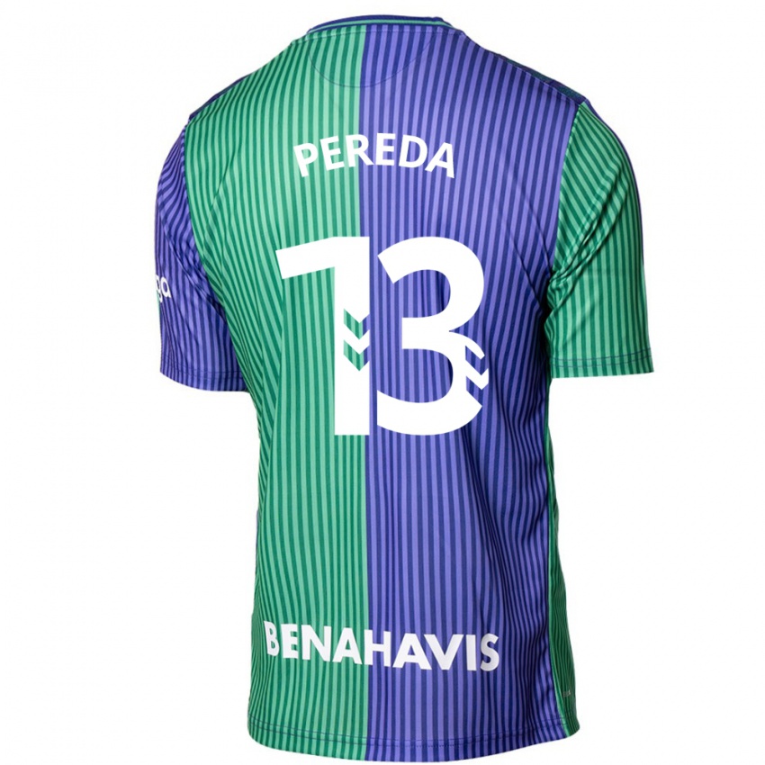 Dzieci Adrián Pereda #13 Zielono-Niebieski Wyjazdowa Koszulka 2023/24 Koszulki Klubowe