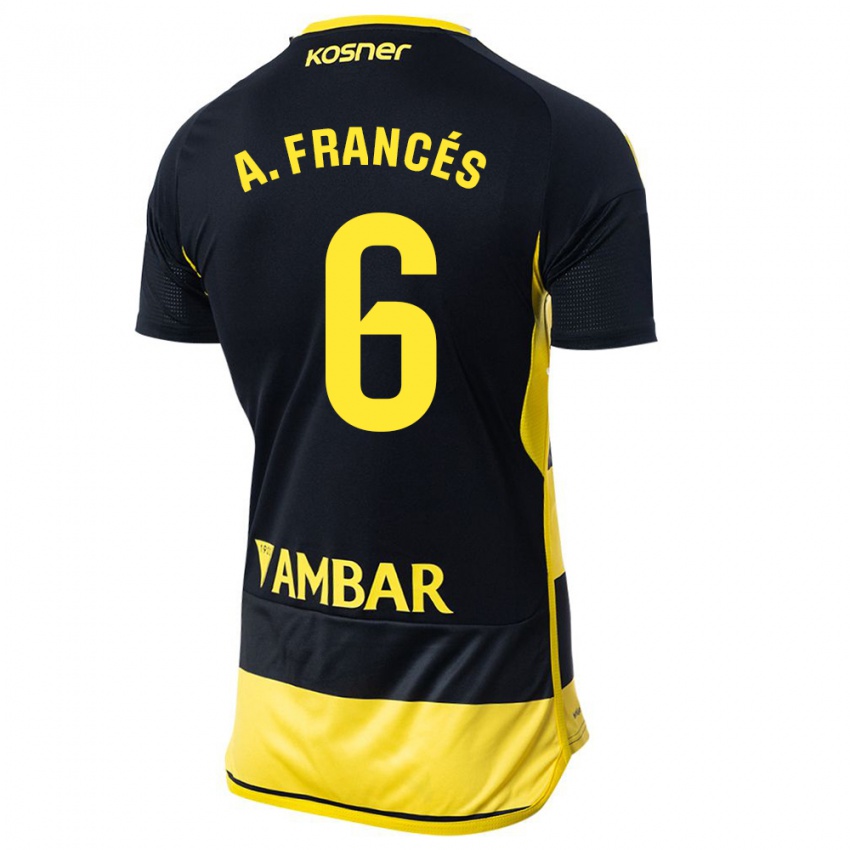 Dzieci Alejandro Francés #6 Czarno Żółty Wyjazdowa Koszulka 2023/24 Koszulki Klubowe
