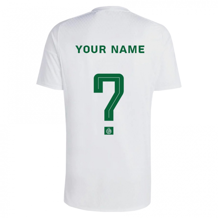 Dzieci Twoje Imię #0 Zielono-Niebieski Wyjazdowa Koszulka 2023/24 Koszulki Klubowe