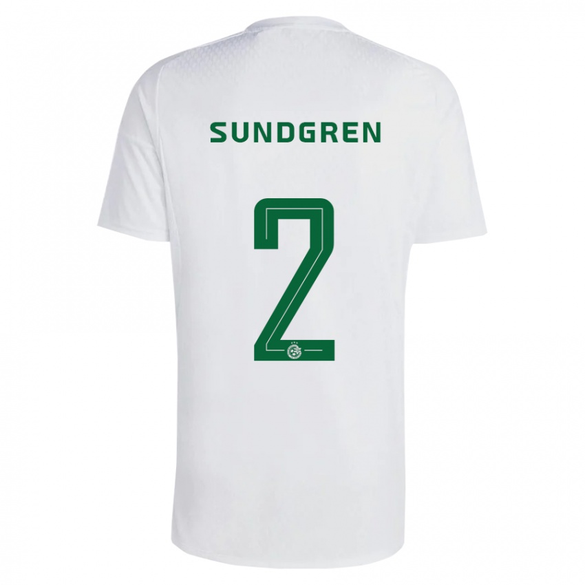 Dzieci Daniel Sundgren #2 Zielono-Niebieski Wyjazdowa Koszulka 2023/24 Koszulki Klubowe