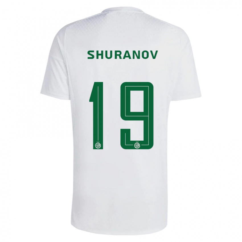 Dzieci Erik Shuranov #19 Zielono-Niebieski Wyjazdowa Koszulka 2023/24 Koszulki Klubowe