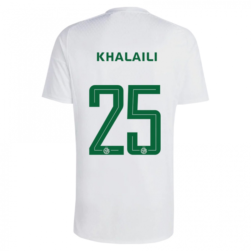 Dzieci Anan Khalaili #25 Zielono-Niebieski Wyjazdowa Koszulka 2023/24 Koszulki Klubowe