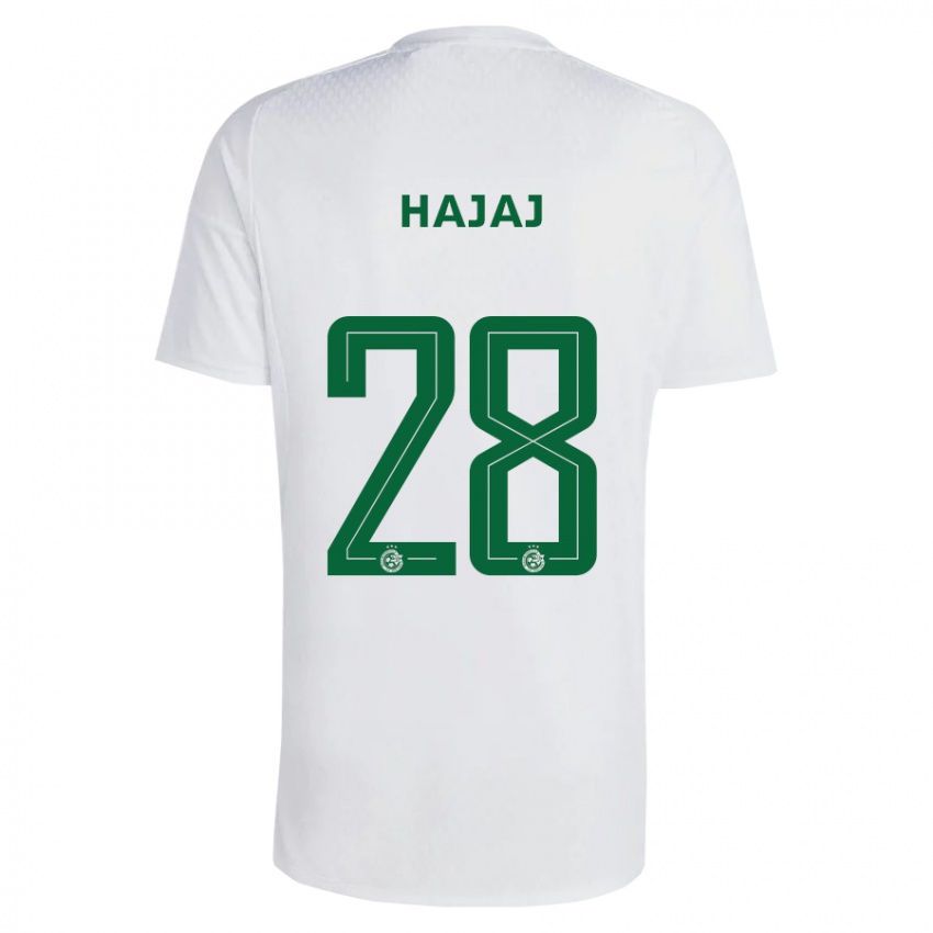 Dzieci Ilay Hajaj #28 Zielono-Niebieski Wyjazdowa Koszulka 2023/24 Koszulki Klubowe