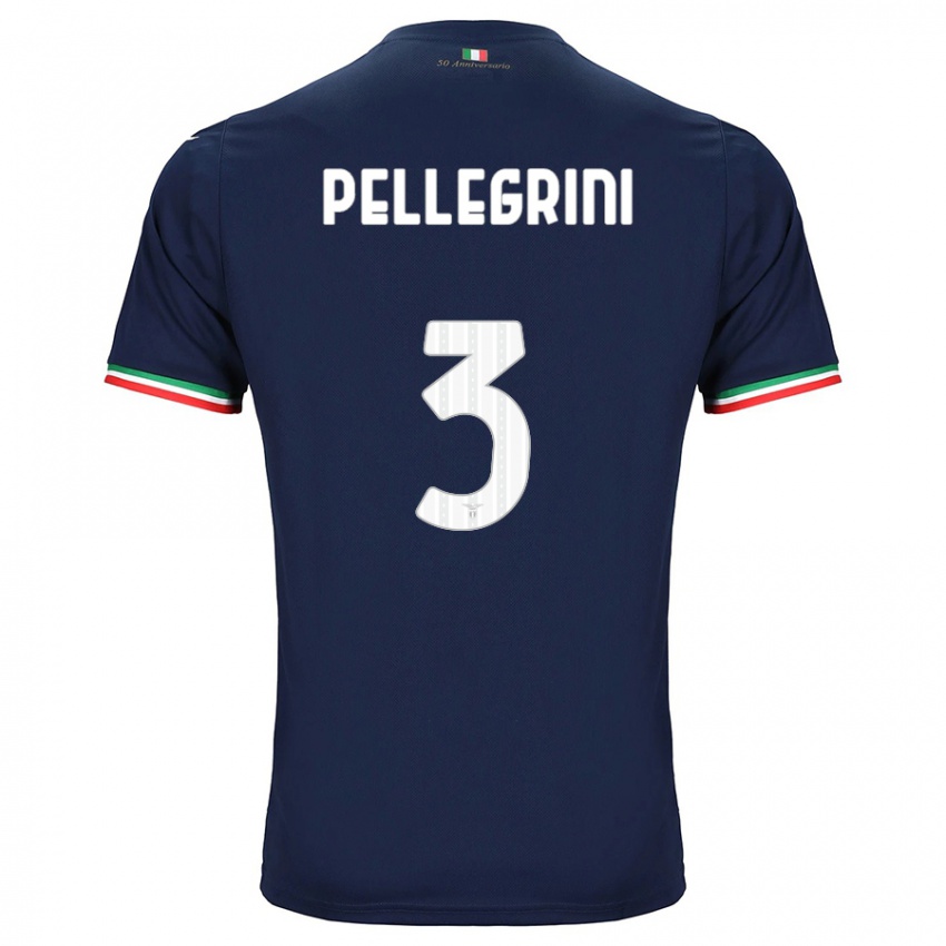 Dzieci Luca Pellegrini #3 Marynarka Wojenna Wyjazdowa Koszulka 2023/24 Koszulki Klubowe