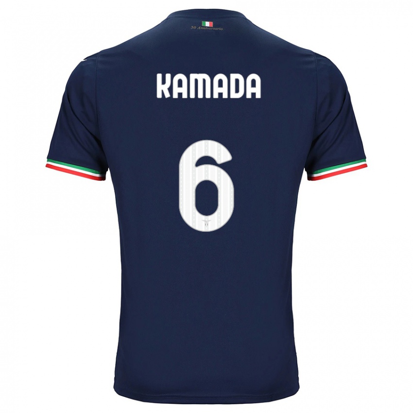 Dzieci Daichi Kamada #6 Marynarka Wojenna Wyjazdowa Koszulka 2023/24 Koszulki Klubowe