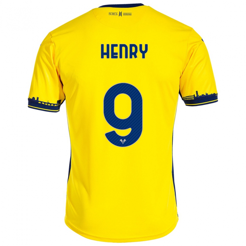 Dzieci Thomas Henry #9 Żółty Wyjazdowa Koszulka 2023/24 Koszulki Klubowe