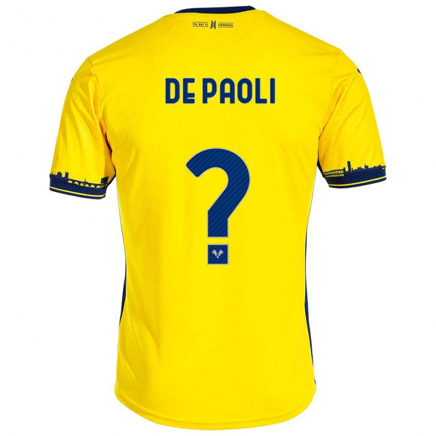 Dzieci Mirko De Paoli #0 Żółty Wyjazdowa Koszulka 2023/24 Koszulki Klubowe