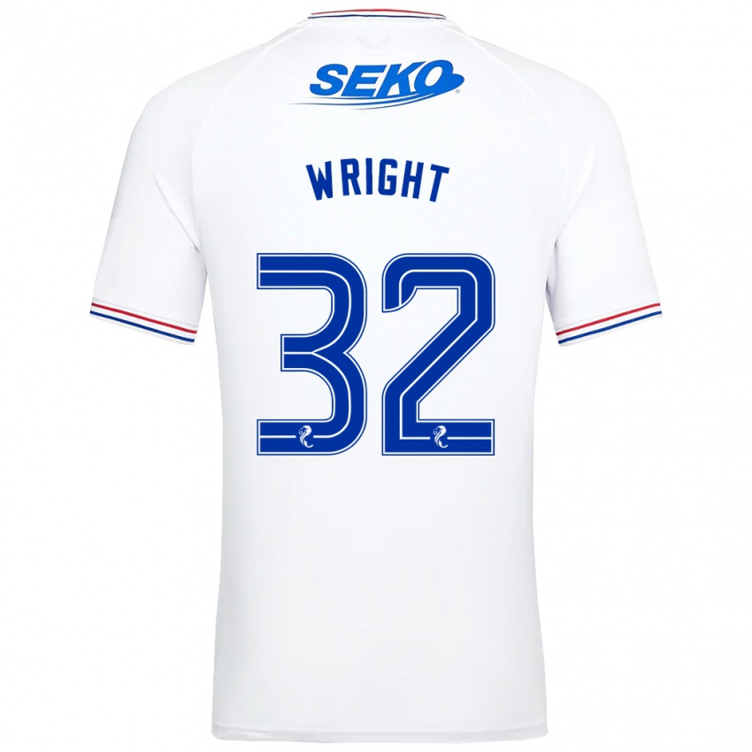 Dzieci Kieran Wright #32 Biały Wyjazdowa Koszulka 2023/24 Koszulki Klubowe