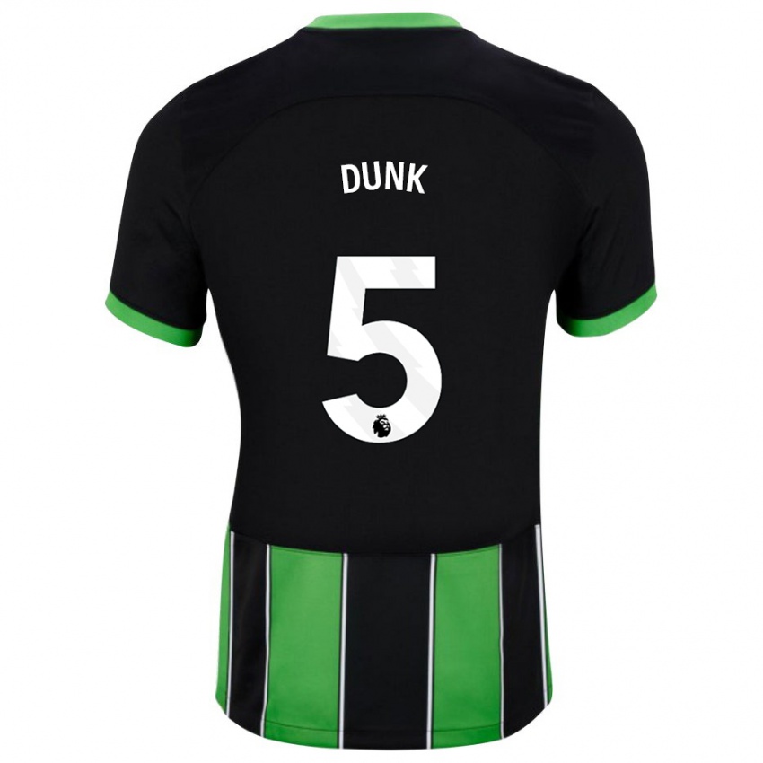 Dzieci Lewis Dunk #5 Czarny Zielony Wyjazdowa Koszulka 2023/24 Koszulki Klubowe
