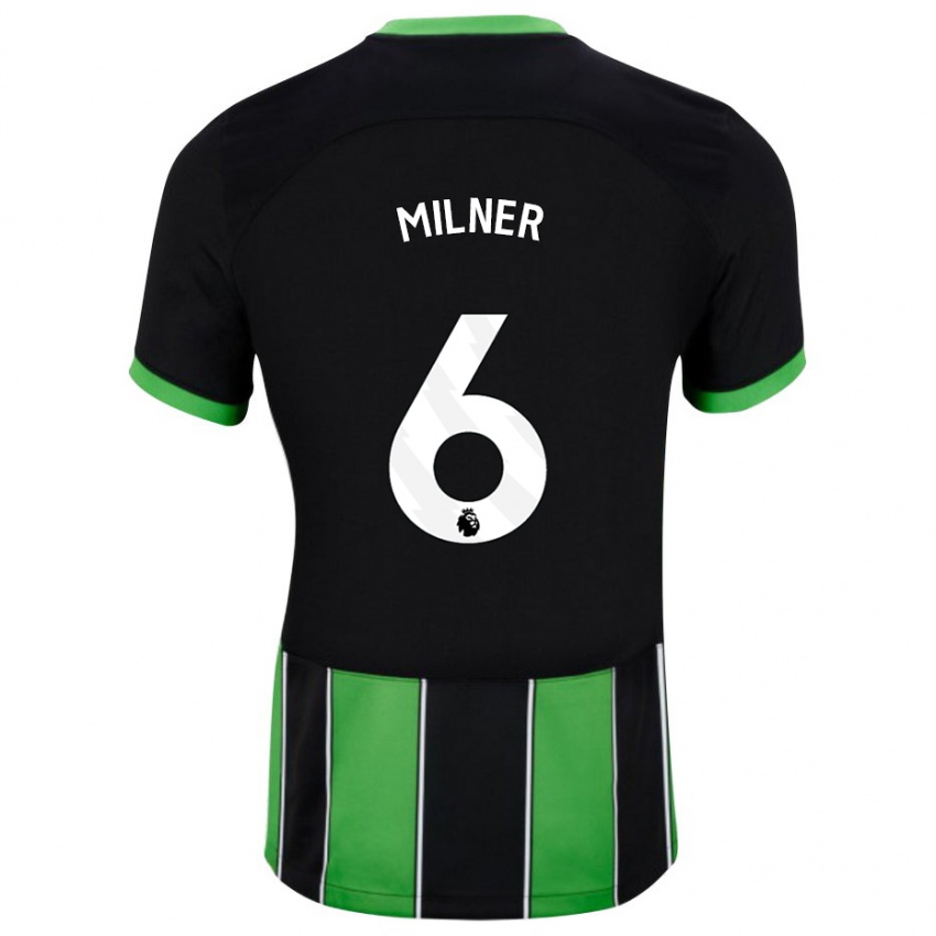 Dzieci James Milner #6 Czarny Zielony Wyjazdowa Koszulka 2023/24 Koszulki Klubowe
