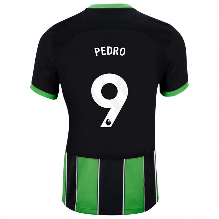 Dzieci João Pedro #9 Czarny Zielony Wyjazdowa Koszulka 2023/24 Koszulki Klubowe