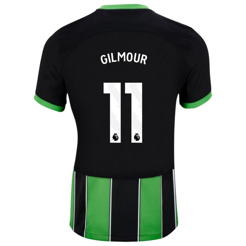 Dzieci Billy Gilmour #11 Czarny Zielony Wyjazdowa Koszulka 2023/24 Koszulki Klubowe
