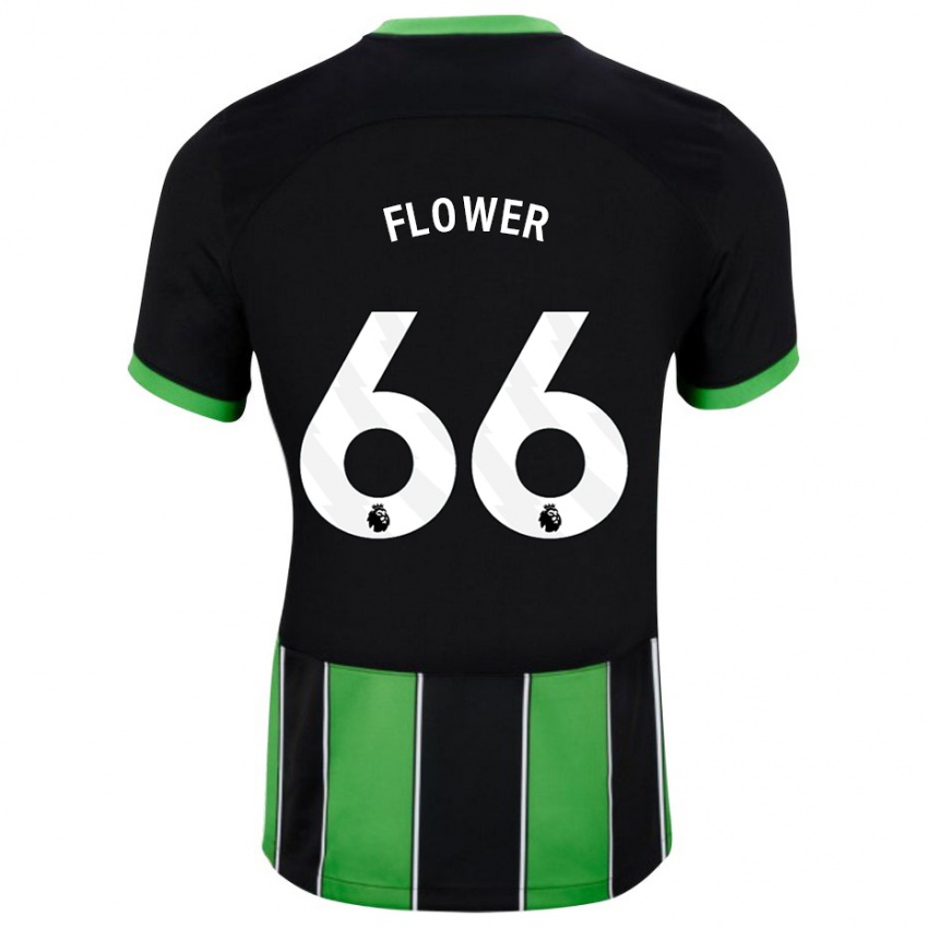 Dzieci Louis Flower #66 Czarny Zielony Wyjazdowa Koszulka 2023/24 Koszulki Klubowe