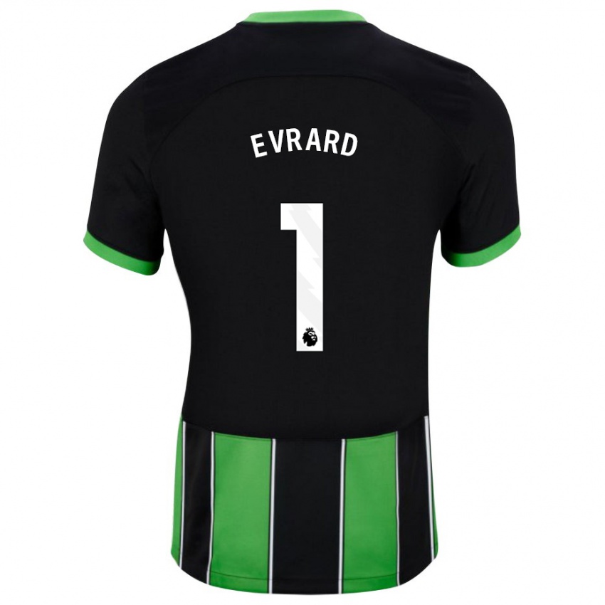 Dzieci Nicky Evrard #1 Czarny Zielony Wyjazdowa Koszulka 2023/24 Koszulki Klubowe