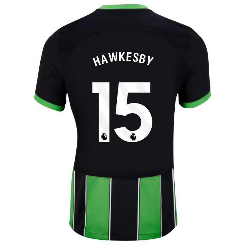 Dzieci Mackenzie Hawkesby #15 Czarny Zielony Wyjazdowa Koszulka 2023/24 Koszulki Klubowe