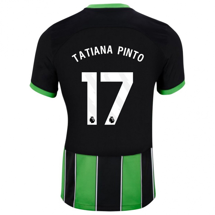 Dzieci Tatiana Vanessa Ferreira Pinto #17 Czarny Zielony Wyjazdowa Koszulka 2023/24 Koszulki Klubowe