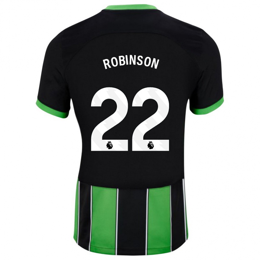 Dzieci Katie Robinson #22 Czarny Zielony Wyjazdowa Koszulka 2023/24 Koszulki Klubowe