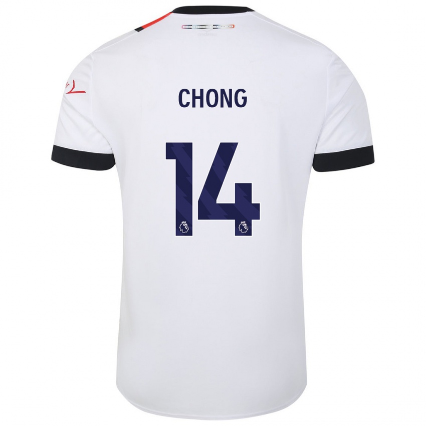 Dzieci Tahith Chong #14 Biały Wyjazdowa Koszulka 2023/24 Koszulki Klubowe