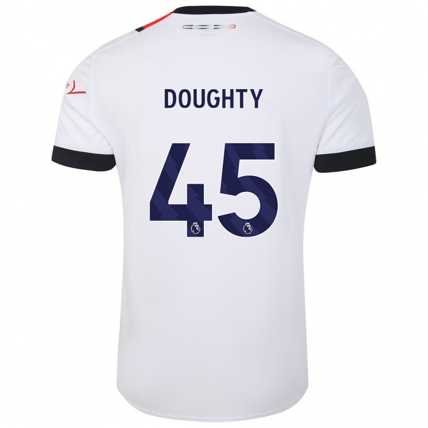 Dzieci Alfie Doughty #45 Biały Wyjazdowa Koszulka 2023/24 Koszulki Klubowe