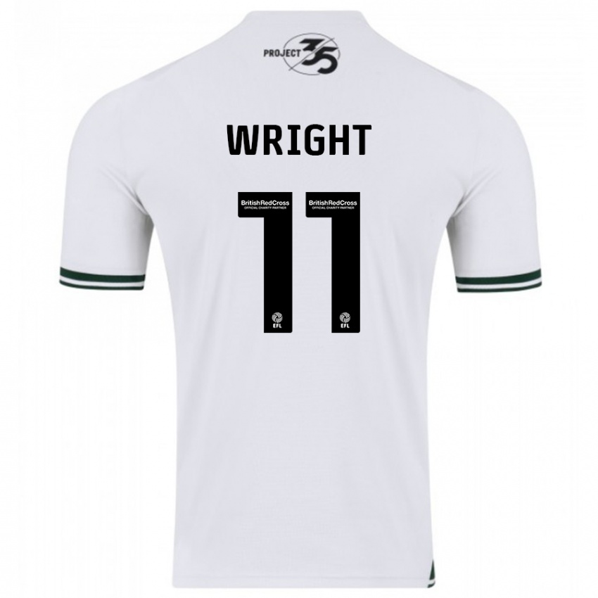 Dzieci Callum Wright #11 Biały Wyjazdowa Koszulka 2023/24 Koszulki Klubowe