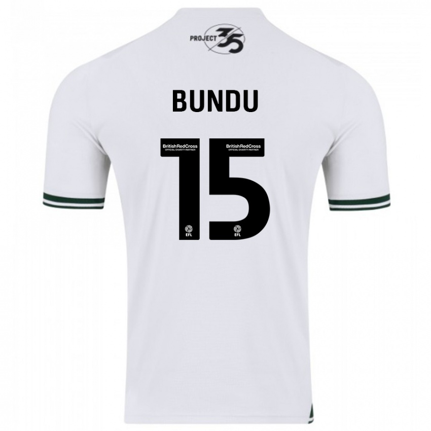 Dzieci Mustapha Bundu #15 Biały Wyjazdowa Koszulka 2023/24 Koszulki Klubowe