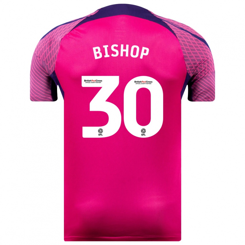 Dzieci Nathan Bishop #30 Purpurowy Wyjazdowa Koszulka 2023/24 Koszulki Klubowe