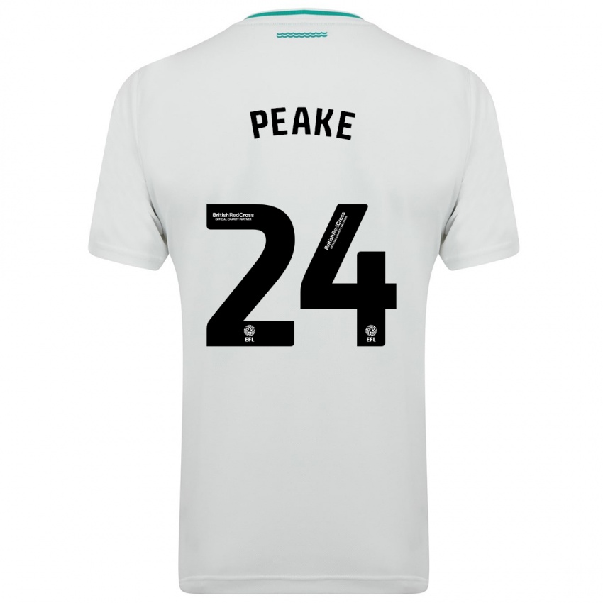 Dzieci Paige Peake #24 Biały Wyjazdowa Koszulka 2023/24 Koszulki Klubowe