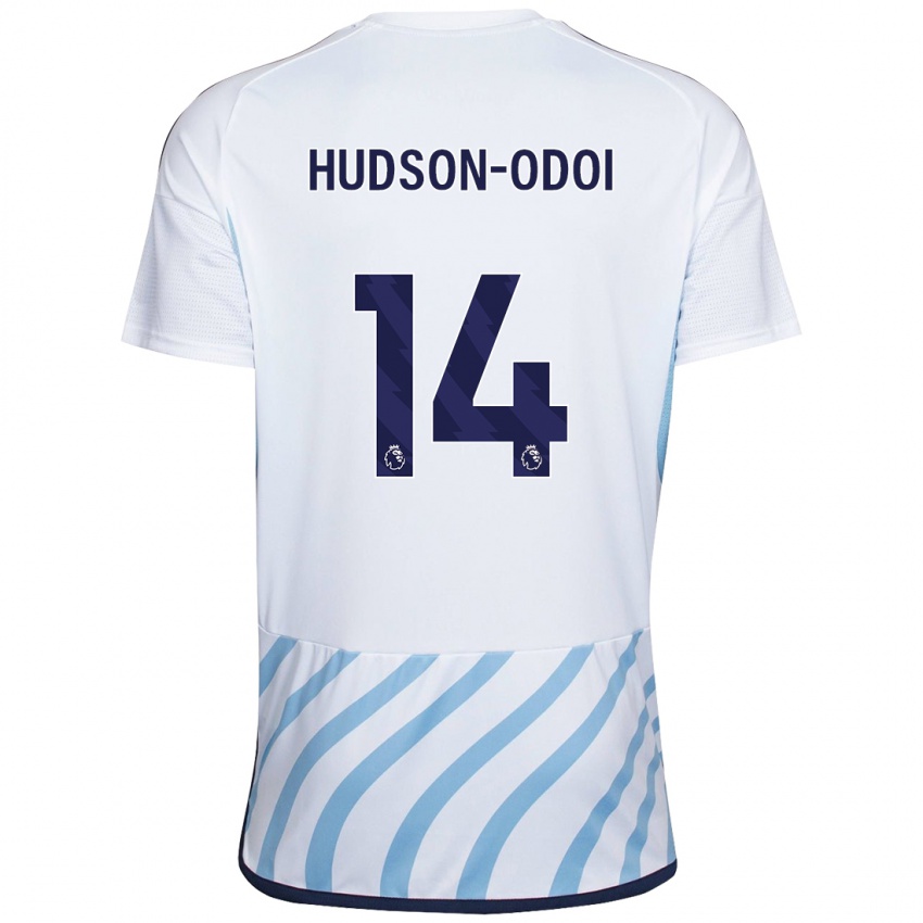 Dzieci Callum Hudson-Odoi #14 Biało Niebieski Wyjazdowa Koszulka 2023/24 Koszulki Klubowe