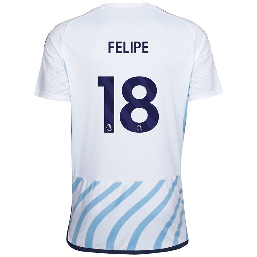 Dzieci Felipe #18 Biało Niebieski Wyjazdowa Koszulka 2023/24 Koszulki Klubowe