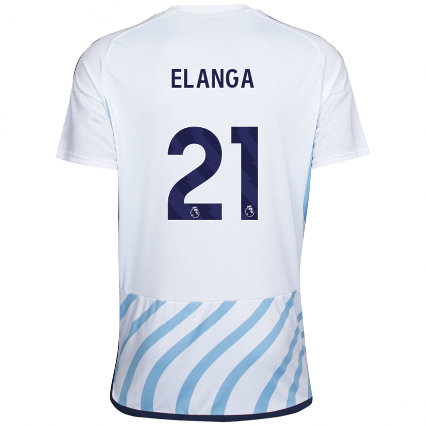 Dzieci Anthony Elanga #21 Biało Niebieski Wyjazdowa Koszulka 2023/24 Koszulki Klubowe