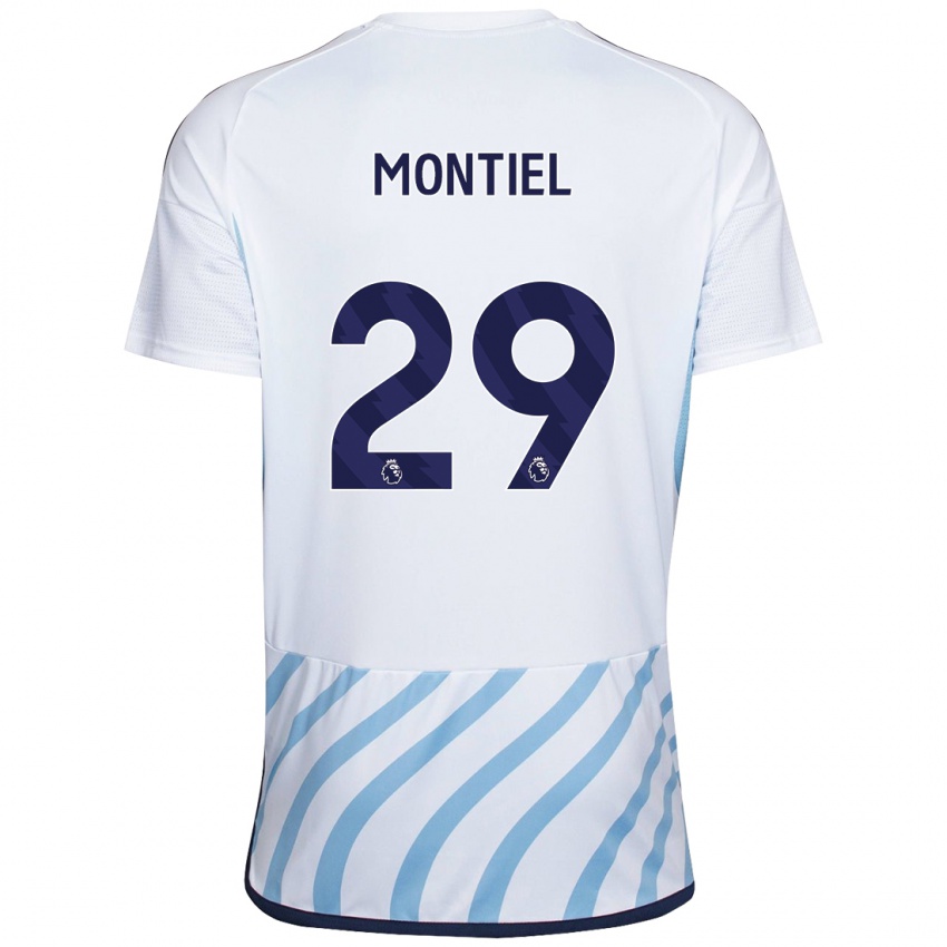 Dzieci Gonzalo Montiel #29 Biało Niebieski Wyjazdowa Koszulka 2023/24 Koszulki Klubowe