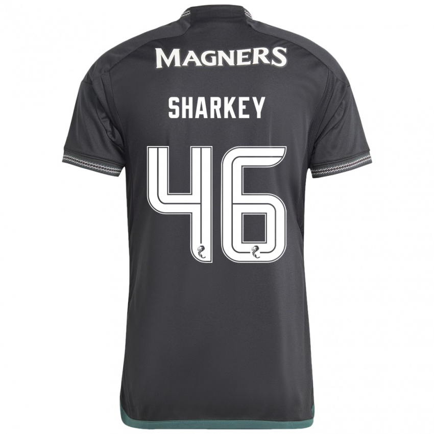Dzieci Amy Sharkey #46 Czarny Wyjazdowa Koszulka 2023/24 Koszulki Klubowe