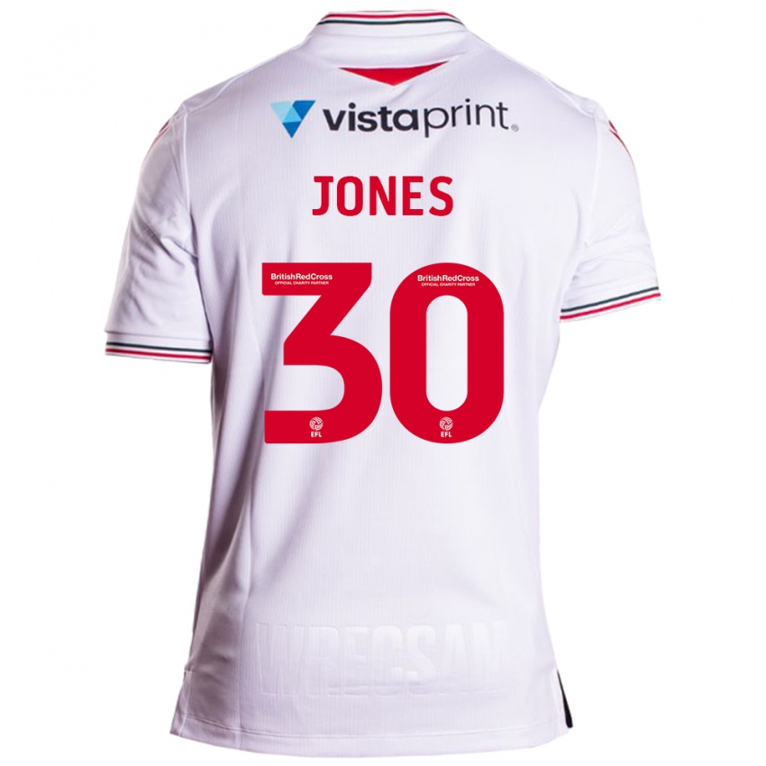 Dzieci James Jones #30 Biały Wyjazdowa Koszulka 2023/24 Koszulki Klubowe