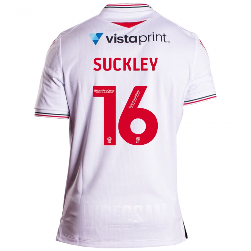 Dzieci Ava Suckley #16 Biały Wyjazdowa Koszulka 2023/24 Koszulki Klubowe