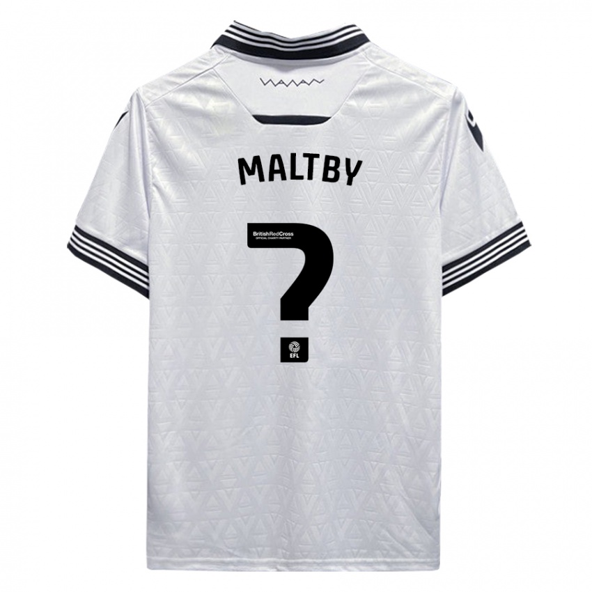Dzieci Mackenzie Maltby #0 Biały Wyjazdowa Koszulka 2023/24 Koszulki Klubowe
