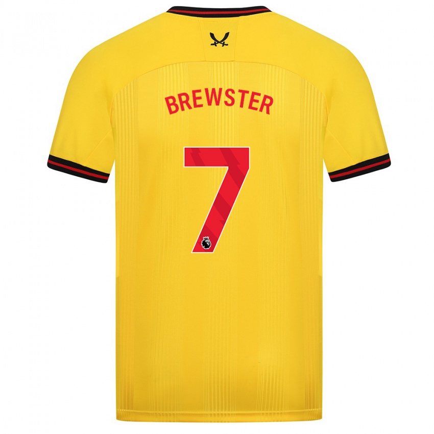 Dzieci Rhian Brewster #7 Żółty Wyjazdowa Koszulka 2023/24 Koszulki Klubowe