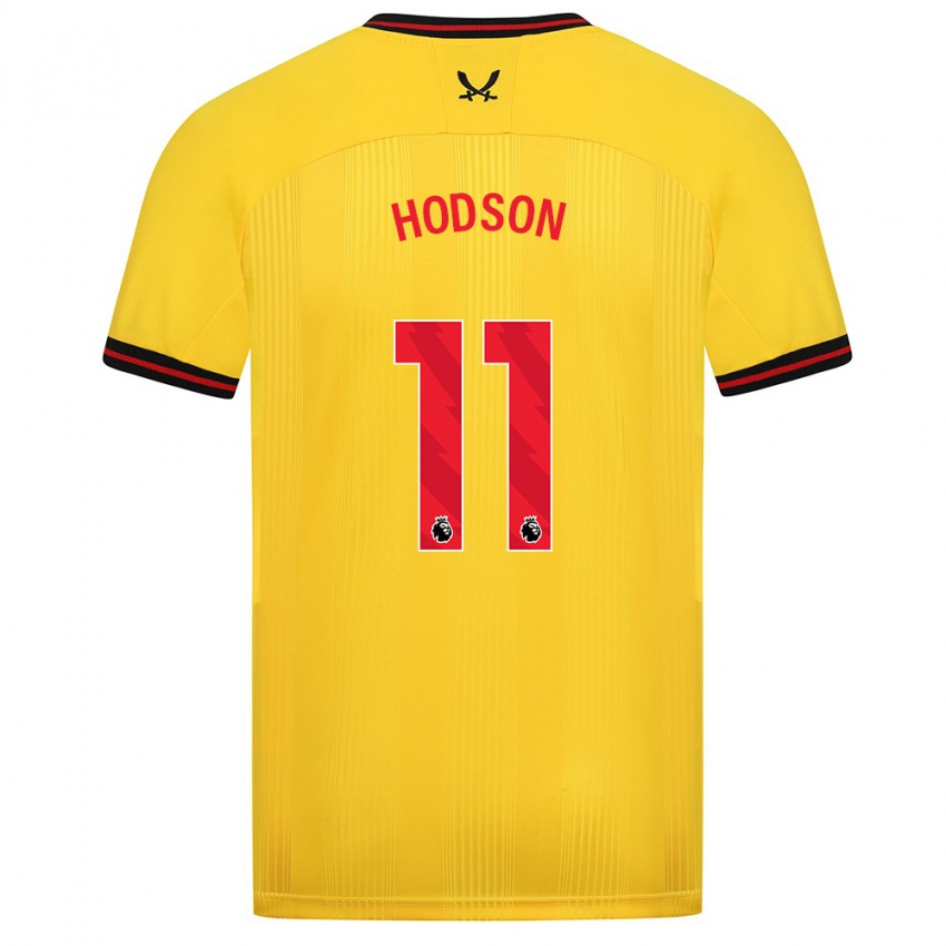 Dzieci Ashley Hodson #11 Żółty Wyjazdowa Koszulka 2023/24 Koszulki Klubowe