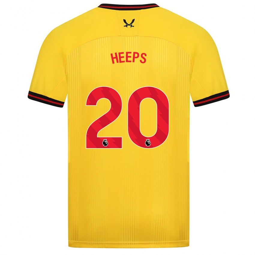 Dzieci Eleanor Heeps #20 Żółty Wyjazdowa Koszulka 2023/24 Koszulki Klubowe