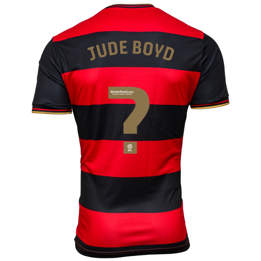 Dzieci Arkell Jude-Boyd #0 Czarny Czerwony Wyjazdowa Koszulka 2023/24 Koszulki Klubowe