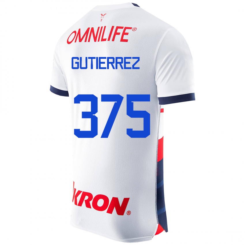 Dzieci Gerson Gutiérrez #375 Biały Wyjazdowa Koszulka 2023/24 Koszulki Klubowe