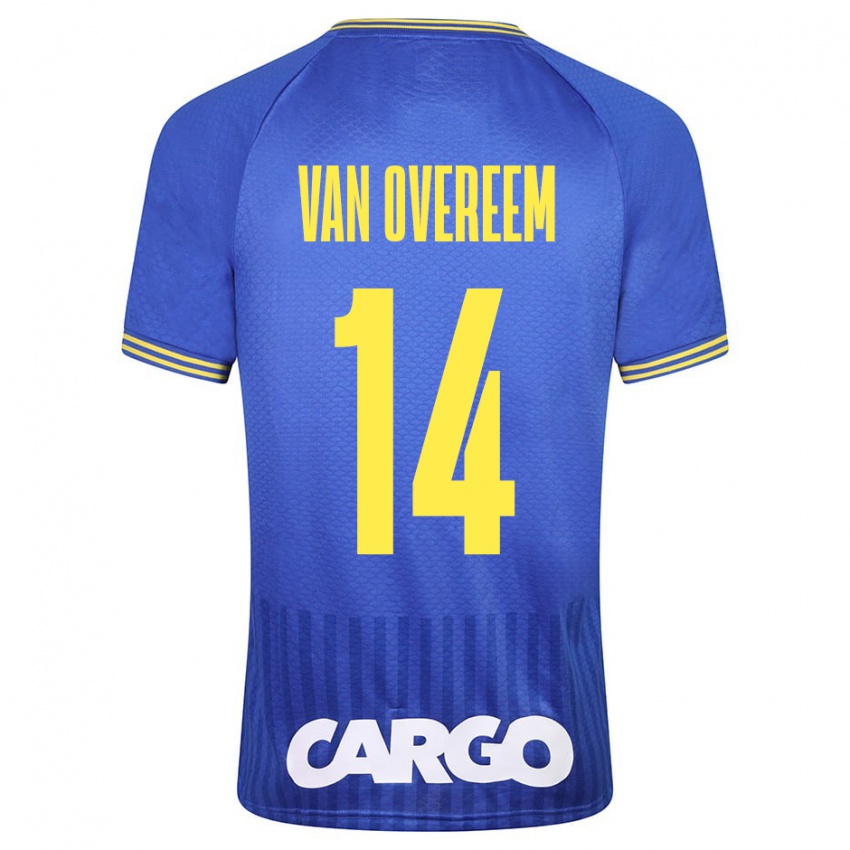 Dzieci Joris Van Overeem #14 Niebieski Wyjazdowa Koszulka 2023/24 Koszulki Klubowe