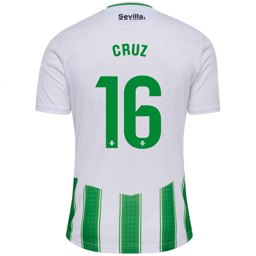 Męski Juan Cruz #16 Biały Domowa Koszulka 2023/24 Koszulki Klubowe