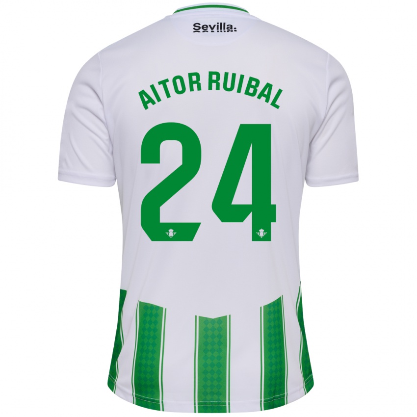 Męski Aitor Ruibal #24 Biały Domowa Koszulka 2023/24 Koszulki Klubowe
