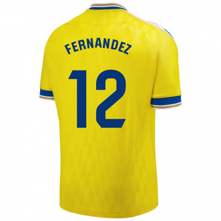 Męski Sandra Fernández León #12 Żółty Domowa Koszulka 2023/24 Koszulki Klubowe