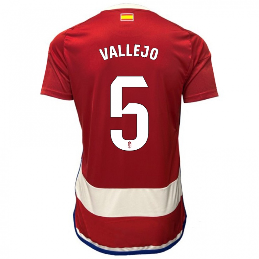 Męski Jesus Vallejo #5 Czerwony Domowa Koszulka 2023/24 Koszulki Klubowe