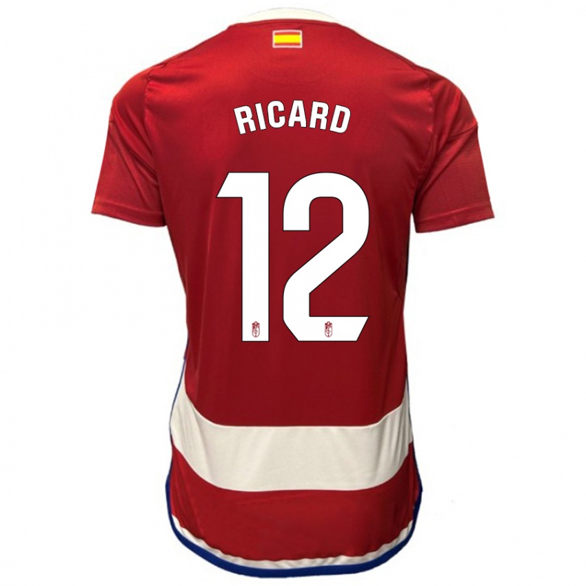 Męski Ricard Sanchez #12 Czerwony Domowa Koszulka 2023/24 Koszulki Klubowe
