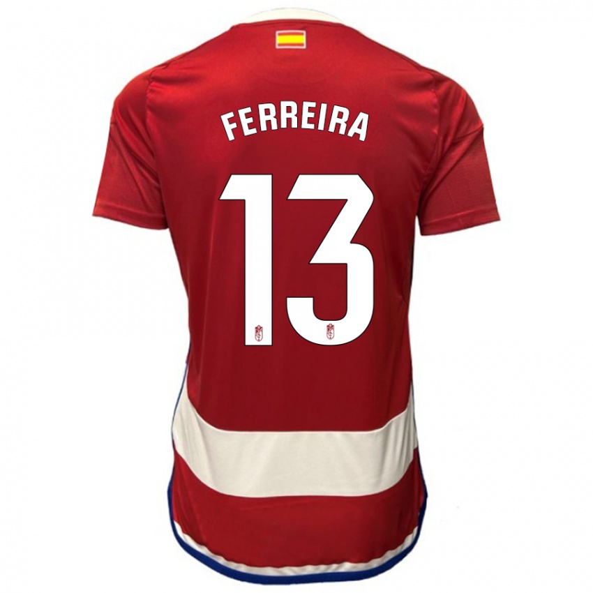 Męski Andre Ferreira #13 Czerwony Domowa Koszulka 2023/24 Koszulki Klubowe